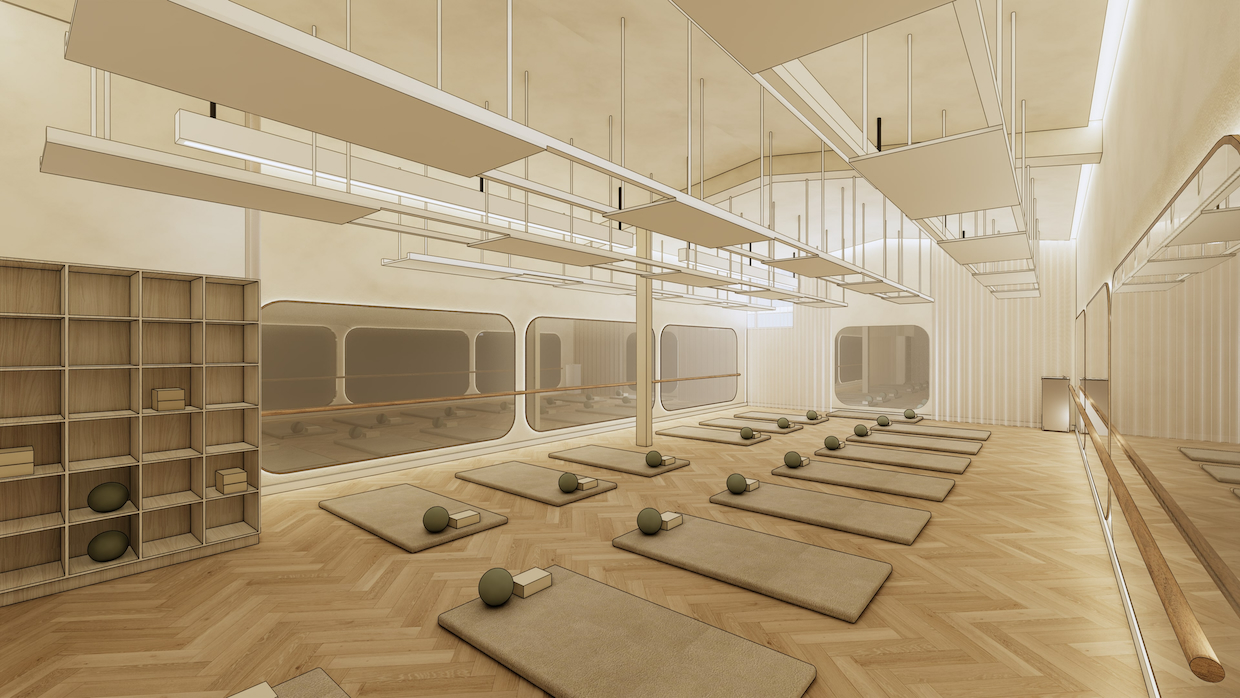 CGI preview of the future movement studio at Club Coops